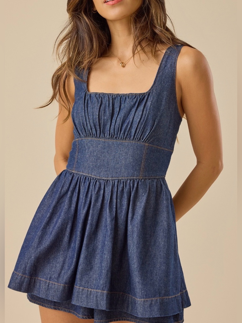 Altar'd State Denim Blue Mini Dress